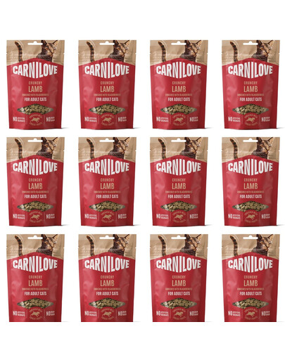 CARNILOVE Crunchy Lamb knusprige Snacks mit Lamm und Brombeeren für Katzen 12x50g