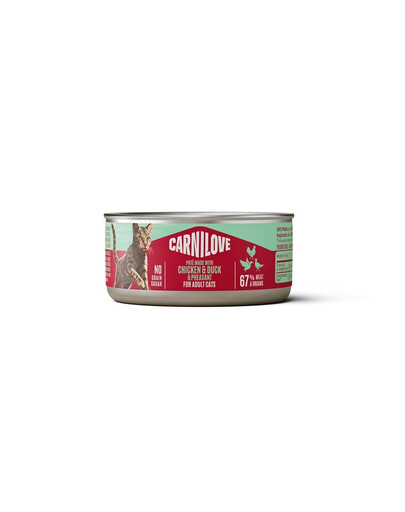 CARNILOVE Cat Can Paté Nassfutter Pastete mit Huhn, Ente und Fasan für Katzen getreidefrei 100 g