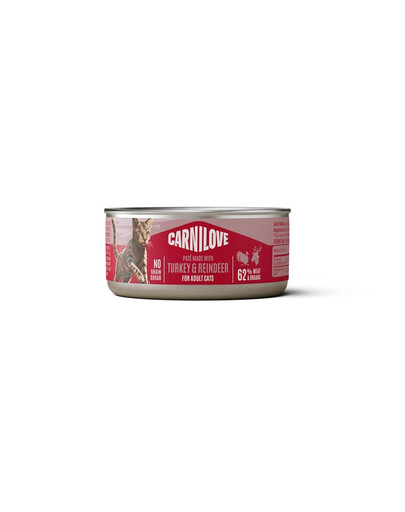 CARNILOVE Cat Can Paté Nassfutter Pastete mit Pute und Rentier für Katzen getreidefrei 100 g