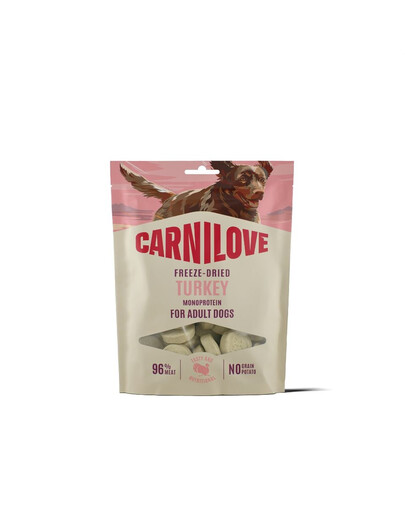 CARNILOVE Freeze Dried liofilizierte Leckerlis mit Truthahn für Hunde 60g