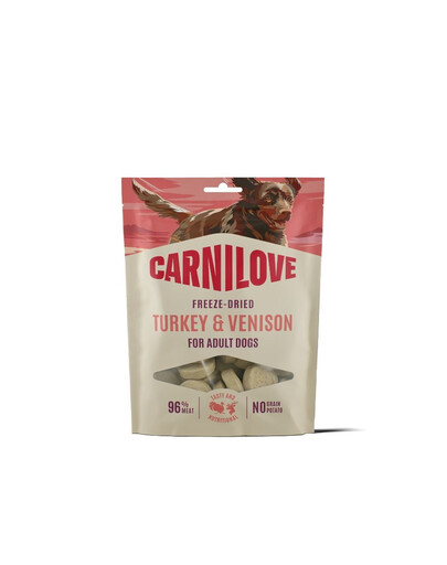 CARNILOVE Freeze Dried liofilizierte Snacks mit Truthahn und Wild für Hunde 60g