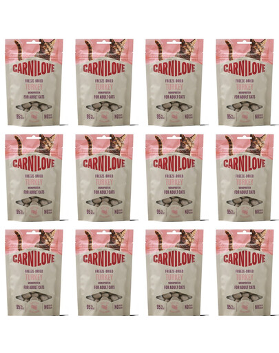 CARNILOVE gefriergetrocknete Snacks mit Truthahn für Katzen getreidefrei 12x40g