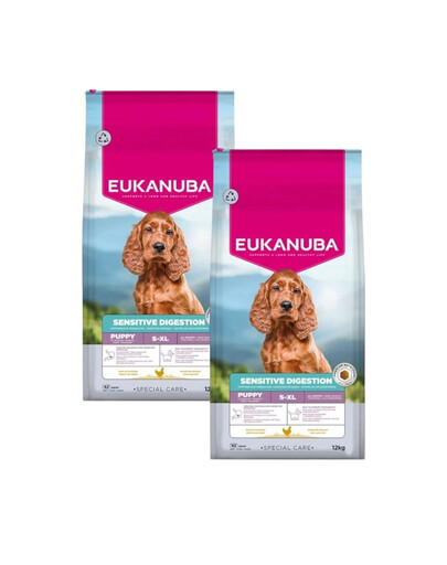 EUKANUBA Special Care Puppies with Sensitive Digestion Futter für Welpen mit empfindlichem Verdauungssystem 2x12 kg