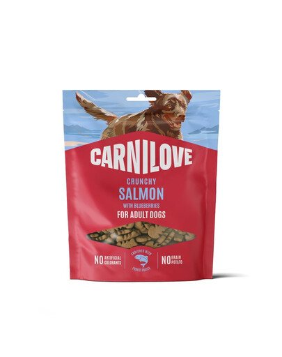 CARNILOVE Crunchy Snack mit Lachs und Blaubeeren für adulte Hunde knusprig getreidefrei 200g