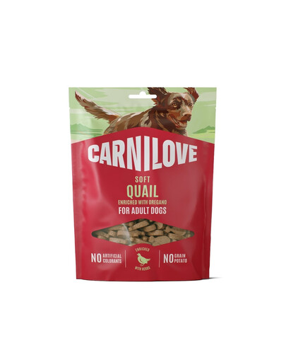 CARNILOVE Dog Soft Snack Quail weiche Snacks mit Wachtel für adulte Hunde 200g