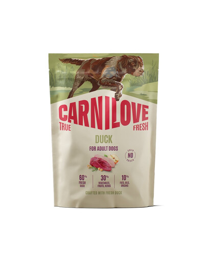 CARNILOVE True Fresh Duck Adult Trockenfutter mit Ente für adulte Hunde aller Rassen getreidefrei 1,5 kg