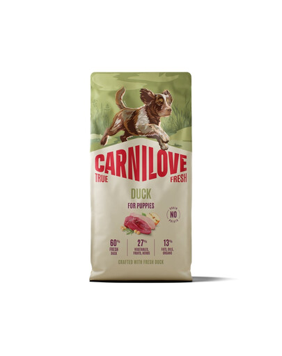 CARNILOVE True Fresh Duck Puppies Trockenfutter mit Ente für Welpen aller Rassen getreidefrei 12 kg