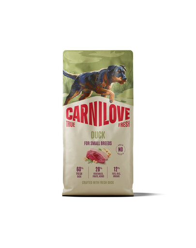 CARNILOVE True Fresh Trockenfutter mit Ente für adulte Hunde kleiner Rassen getreidefrei 1,5 kg