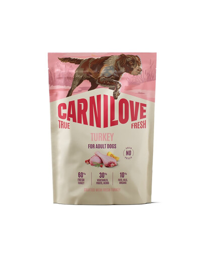 CARNILOVE True Fresh Turkey Adult Trockenfutter mit Truthahn für adulte Hunde aller Rassen getreidefrei 1,5 kg