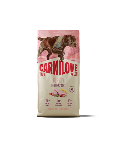 CARNILOVE True Fresh Trockenfutter mit Pute für adulte Hunde getreidefrei 12 kg