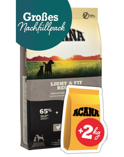 ACANA Light & Fit Dog 11.4 kg + ACANA Adult Small Breed Dog 2 kg GRATIS! sucha karma dla psa