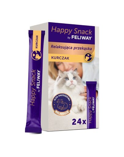FELIWAY Happy Snack Chicken entspannender Snack mit Huhn für alle Katzen cremig 24x15 g