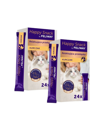 FELIWAY Happy Snack Chicken entspannender Snack mit Huhn für alle Katzen cremig 48x15 g