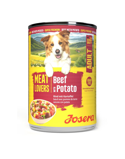 JOSERA Meat Lovers Menu Beef with Potato Nassfutter mit Rind und Kartoffeln für adulte Hunde getreidefrei 400g