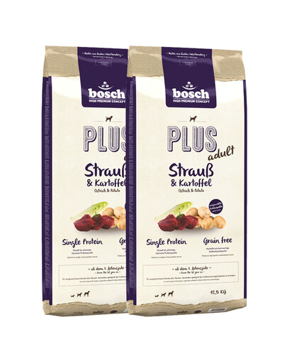 BOSCH Plus Struś & Ziemniak 25 kg (2 x 12,5 kg)
