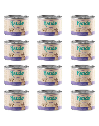 KATIDO Adult Lamb Nassfutter mit Lamm für adulte Katzen 12x200g