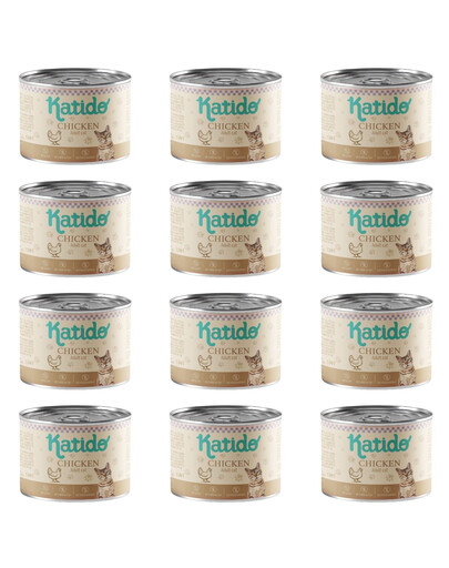 KATIDO Adult Chicken Nassfutter mit Huhn für adulte Katzen 12x200g