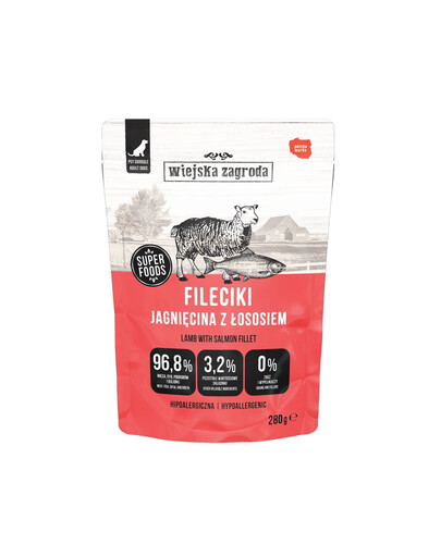 WIEJSKA ZAGRODA Nassfutter Monoprotein Filets Lamm mit Thunfisch für adulte Hunde getreidefrei 280 g