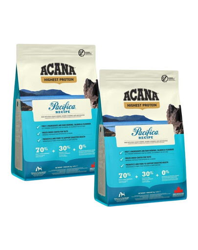 ACANA Highest Protein Pacifica Recipe getreide- und glutenfreies Hundefutter für alle Altersgruppen und Rassen 2x2 kg
