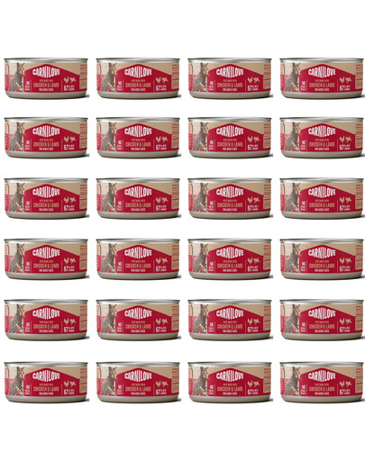 CARNILOVE Cat Can Paté Nassfutter Pastete mit Huhn und Lamm für Katzen getreidefrei 24x100g