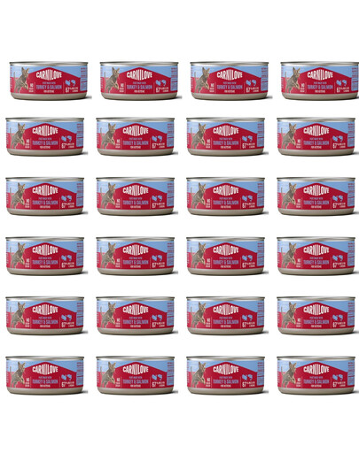 CARNILOVE Cat Can Paté Nassfutter Pastete mit Pute und Lachs für Kätzchen getreidefrei 24x100 g