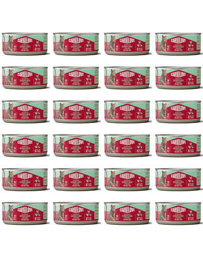 CARNILOVE Cat Can Paté Nassfutter Pastete mit Huhn, Ente und Fasan für Katzen getreidefrei 24x100g