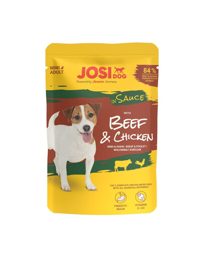 JOSERA JosiDog Nassfutter mit Rind und Huhn in Soße für für adulte kleine Hunderassen 100 g