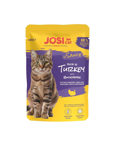 JOSERA JosiCat Nassfutter mit Pute in Soße für adulte Katzen getreidefrei 85 g