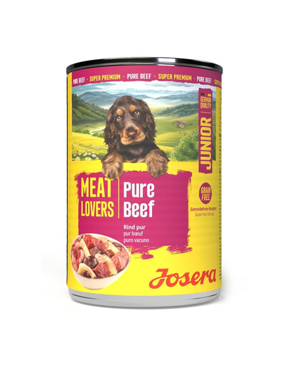 JOSERA Meat Lovers Junior Pure Beef Nassfutter mit Rind für Welpen getreidefrei 400 g