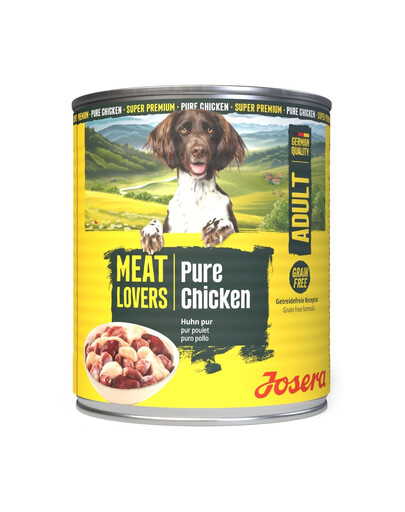 JOSERA Meat Lovers Pure Chicken Nassfutter mit Huhn für adulte Hunde getreidefrei 800 g