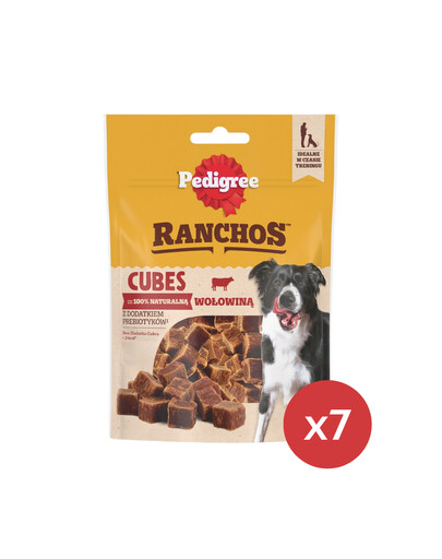 PEDIGREE Ranchos Cubes Ergänzungsfuttermittel mit Rind für Hunde 7 x 70 g