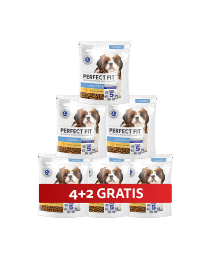 PERFECT FIT Junior Trockenvollnahrung mit Huhn für Welpen kleiner Rassen 6 x 825 g