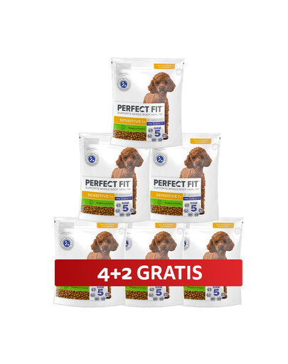 PERFECT FIT Sensitive 1+ Trockenvollnahrung mit Truthahn für adulte Hunde kleiner Rassen 6 x 825 g
