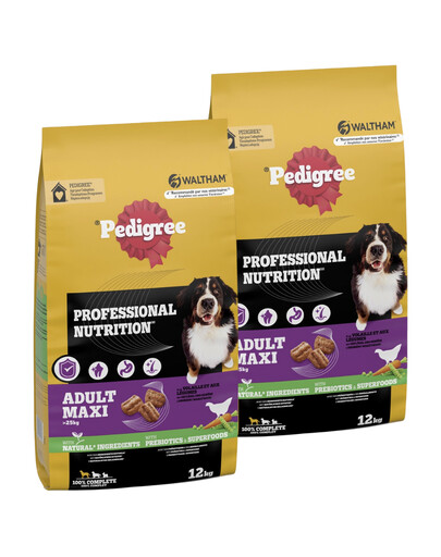 PEDIGREE Professional Nutrition Adult Maxi mit Geflügel und Gemüse für Hunde großer Rassen 2x12 kg