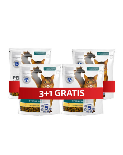 PERFECT FIT Sterile 1+ Trockenfutter mit Huhn für adulte Katzen nach der Sterilisation 4 x 750 g