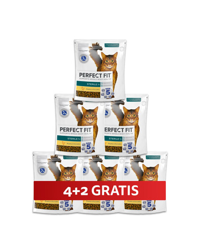PERFECT FIT (Sterile 1+) Reich an Huhn – Trockenfutter für Katzen nach der Sterilisation 6 x 750 g
