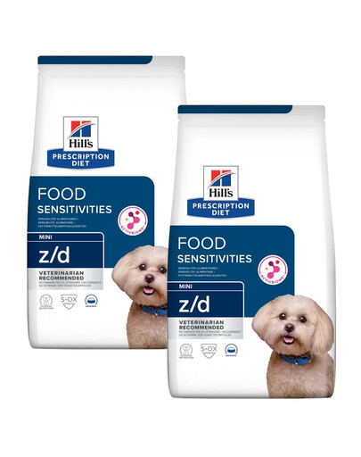 HILL'S Prescription Diet Canine z/d Mini Food Sensitivities für kleine Hunderassen mit empfindlichem Verdauungssystem 2x6 kg
