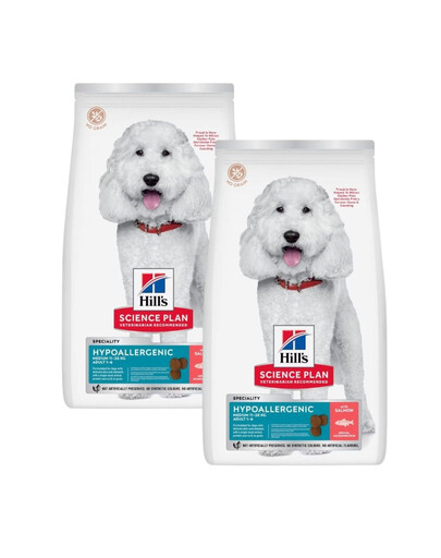 HILL'S Science Plan Canine Adult Medium Hypoallergenic Salmon mit Lachs für adulte Hunde mittelgroßer Rassen 2x6kg