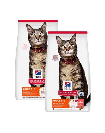 HILL'S Science Plan Feline Adult Salmon Trockenfutter mit Lachs für adulte Katzen 2x10 kg