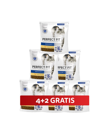 PERFECT FIT (Indoor 1+) Reich an Huhn – Trockenfutter für Wohnungskatzen 6 x 750 g