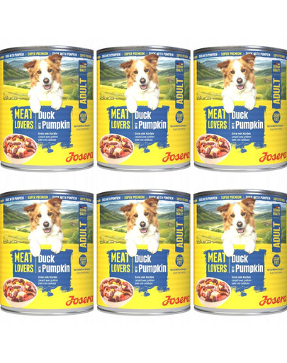 JOSERA Meat Lovers Nassfutter mit Ente und Kürbis für adulte Hunde getreidefrei 6x400g
