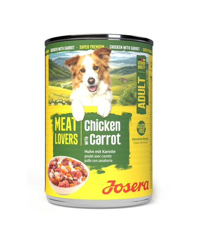 JOSERA Meat Lovers Menu Chicken with Carrot Nassfutter Huhn mit Karotten für adulte Hunde getreidefrei 400 g