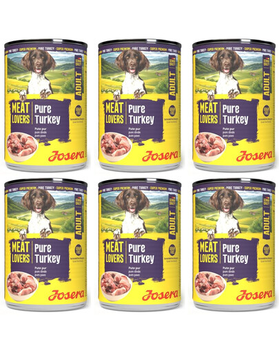 JOSERA Meat Lovers Nassfutter mit Pute für adulte Hunde getreidefrei 6x400g