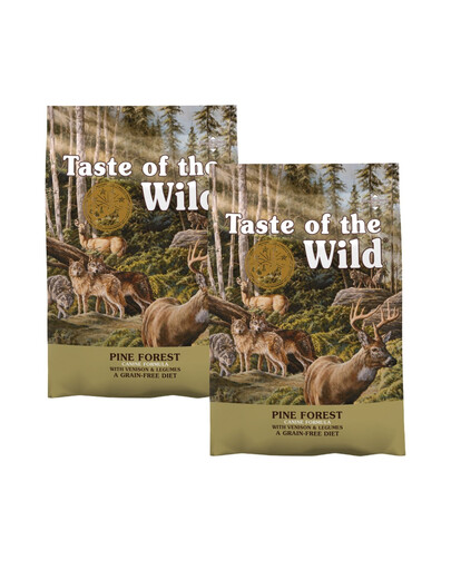 TASTE OF THE WILD Pine Forest mit Hirsch und Hülsenfrüchten für alle Hunde getreidefrei 2x5,6 kg