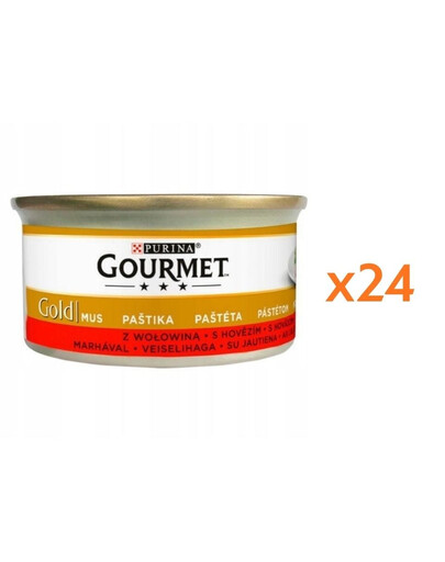 GOURMET Gold Mus z wołowiną dla kota 24x85 g