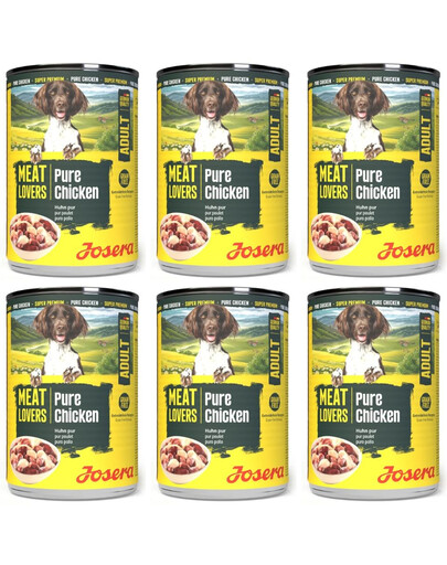 JOSERA Meat Lovers Nassfutter mit Huhn für adulte Hunde getreidefrei 6x400g