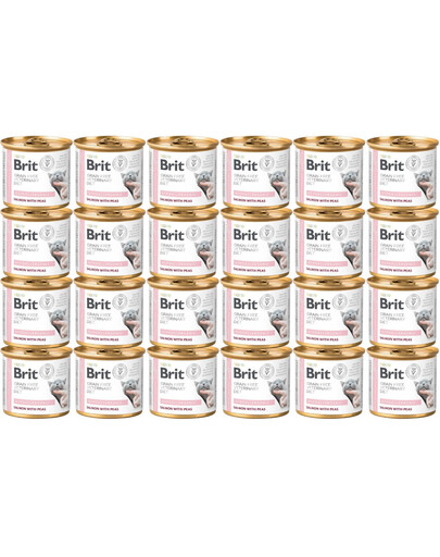 BRIT Veterinary Diet Hypoallergenic Salmon&Pea mit Lachs und Erbsen für Katzen 24x200 g
