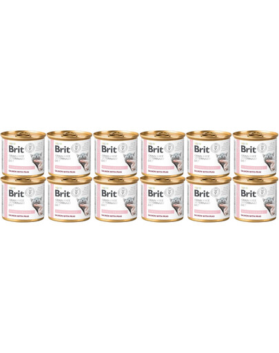 BRIT Veterinary Diet Hypoallergenic Salmon&Pea mit Lachs und Erbsen für Katzen 12x200 g