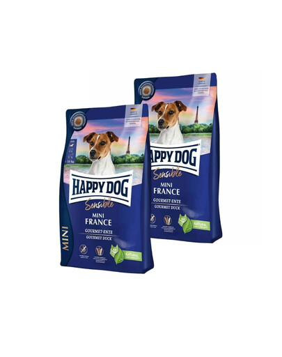 HAPPY DOG Sensible Mini France 2x4kg z kaczką