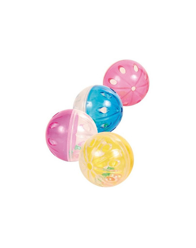TRIXIE Set Rasselbälle Spielzeug für Katze 4 Stück